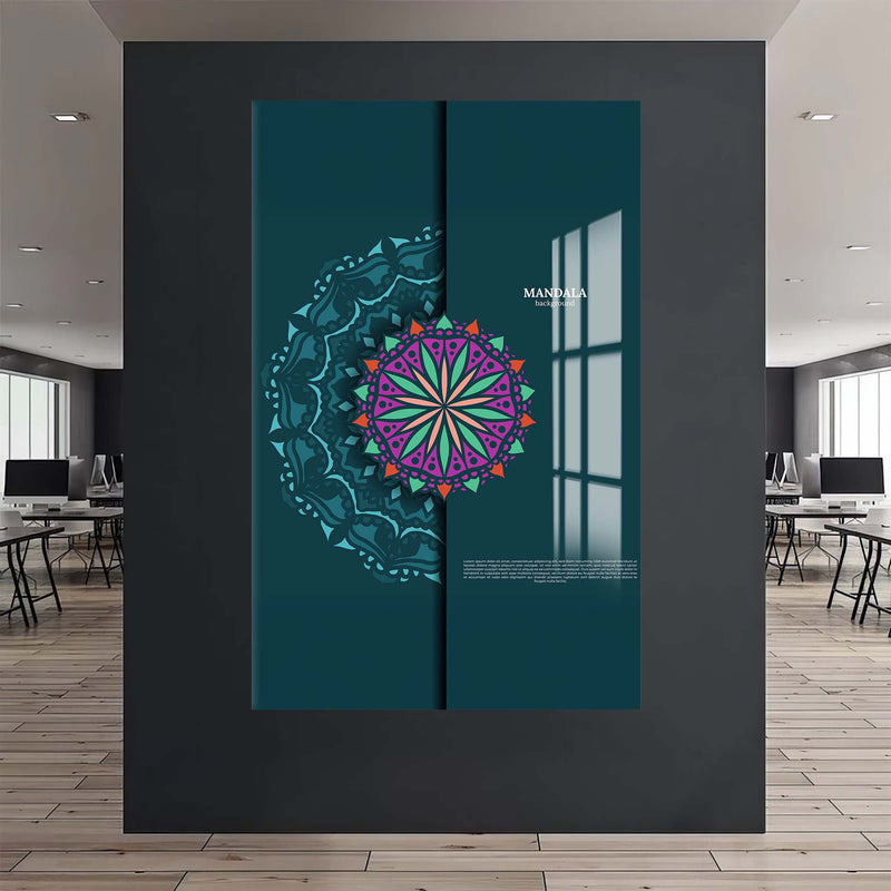 Mandala Motifli Cam Tablo – Cam Tablo