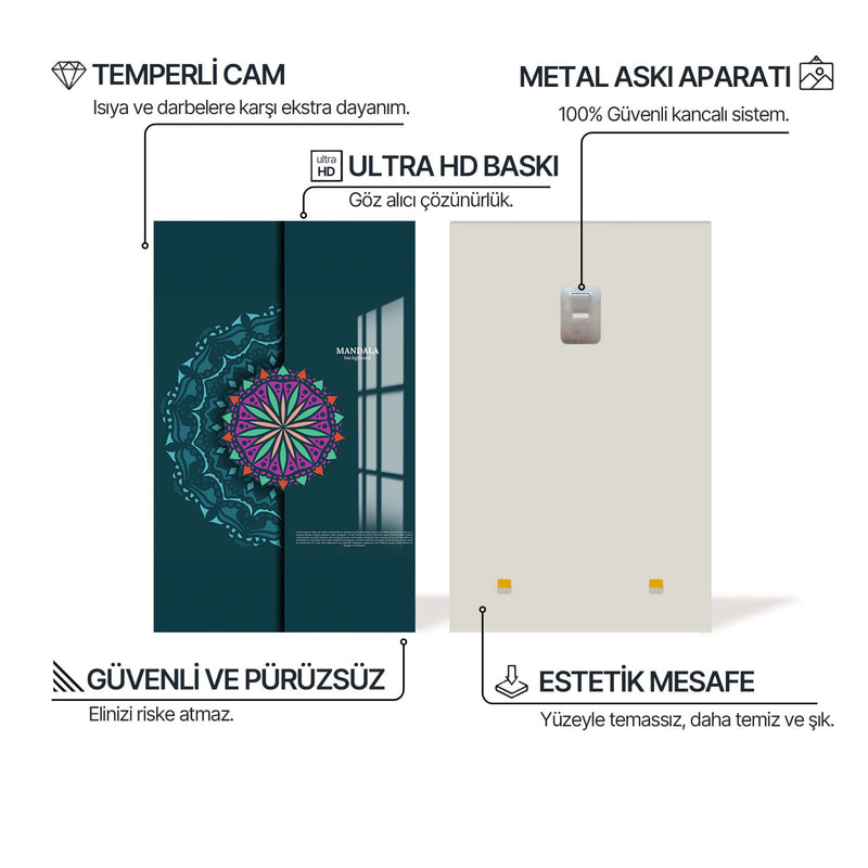 Mandala Motifli Cam Tablo – Cam Tablo