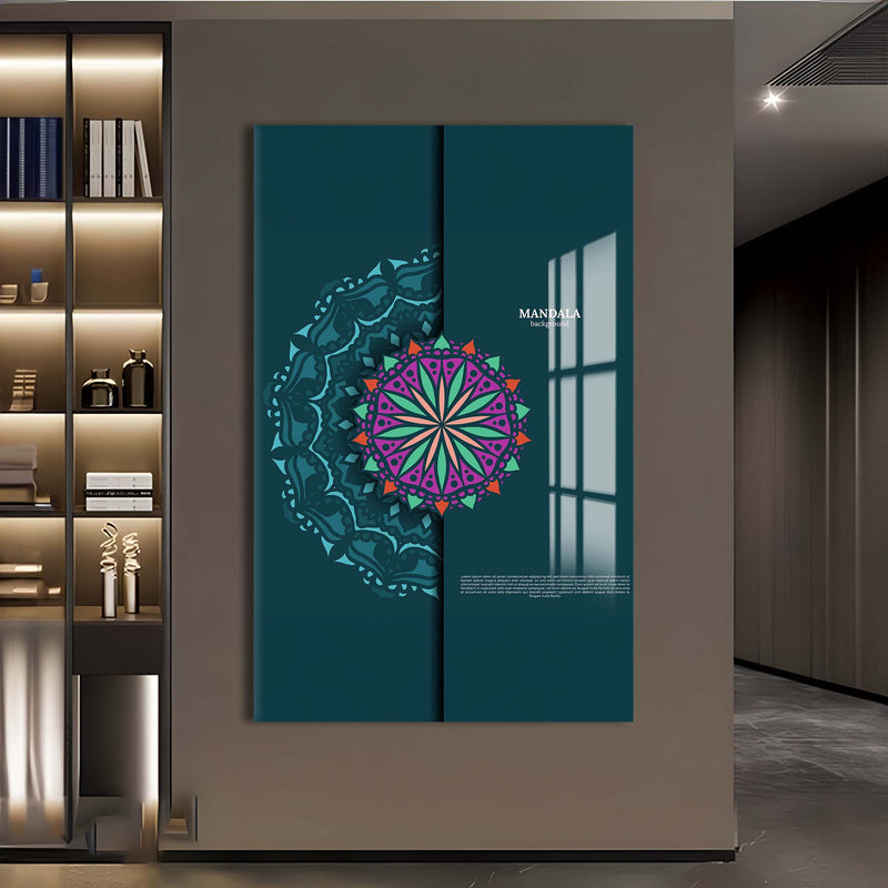 Mandala Motifli Cam Tablo – Cam Tablo