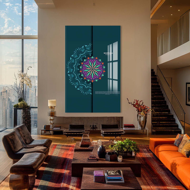 Mandala Motifli Cam Tablo – Cam Tablo