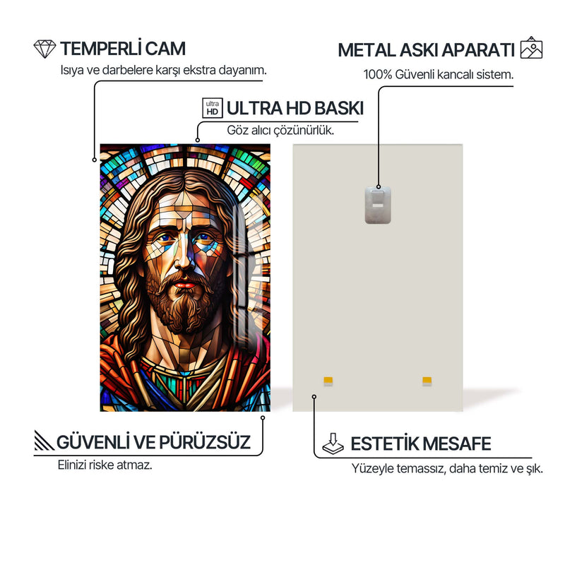 Mavi İsa Cam Tablo – Cam Tablo
