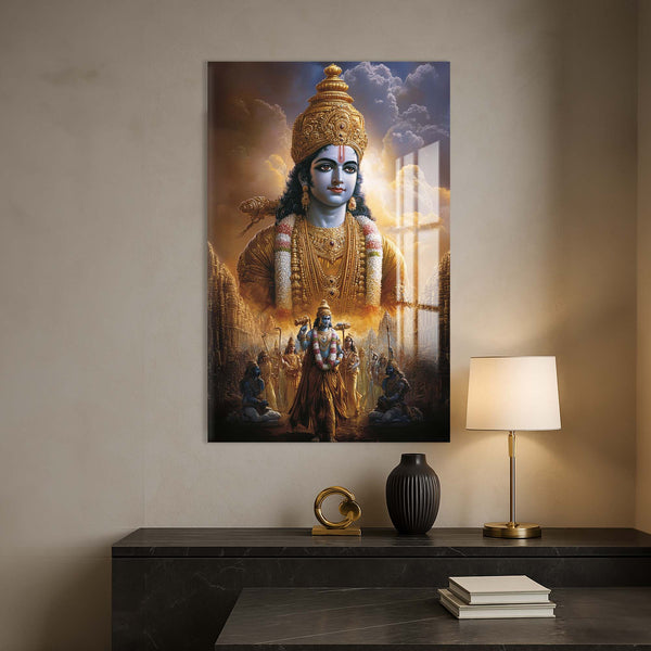 Hindu Tanrısı Cam Tablo