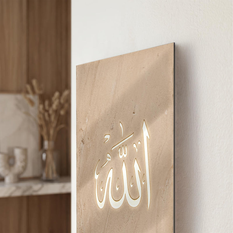 Allah Hattı Mermer Cam Tablo – Cam Tablo