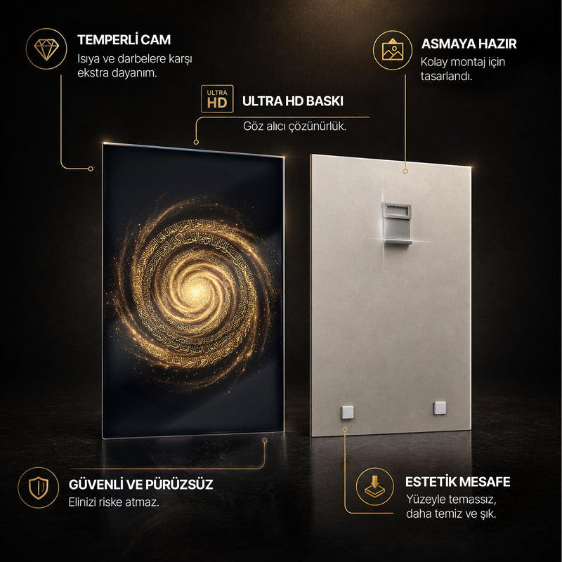 Ayetel Kürsi Spiral Cam Tablo – Cam Tablo