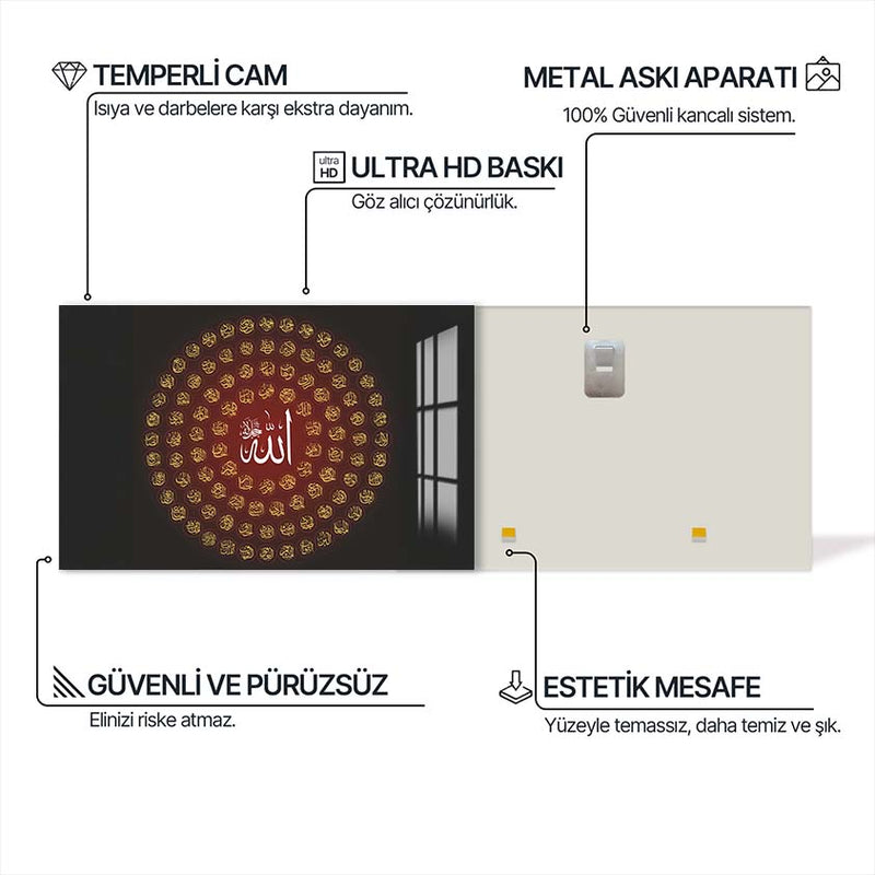Esmaül:Hüsna Cam Tablo – Cam Tablo