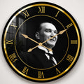 Altın Atatürk Portresi Cam Duvar Saati