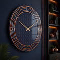 Art Deco Lacivert Cam Duvar Saati