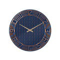 Art Deco Lacivert Cam Duvar Saati
