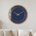 Art Deco Lacivert Cam Duvar Saati