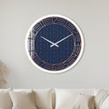 Art Deco Lacivert Cam Duvar Saati