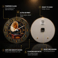 Nostaljik Gramofon Cam Duvar Saati