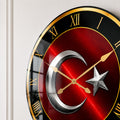 Kızıl Hilal Kadranı Cam Duvar Saati