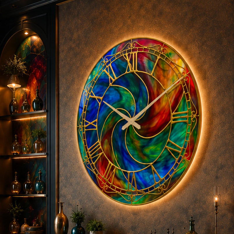 Vitray Spiral Cam Duvar Saati