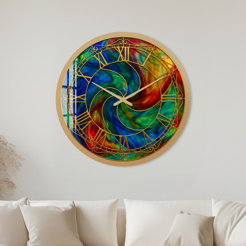 Vitray Spiral Cam Duvar Saati