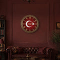 Türk Bayrağı Cam Duvar Saati