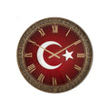 Türk Bayrağı Cam Duvar Saati