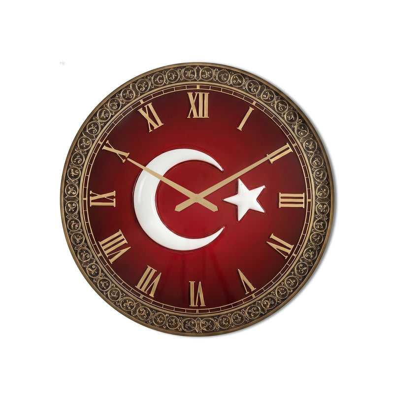Türk Bayrağı Cam Duvar Saati
