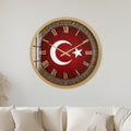 Türk Bayrağı Cam Duvar Saati