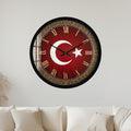 Türk Bayrağı Cam Duvar Saati