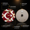 Türk Bayrağı Geometrik Cam Duvar Saati