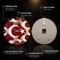 Türk Bayrağı Geometrik Cam Duvar Saati
