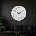 Minimal Beyaz Rakamlı Saat Cam Duvar Saati