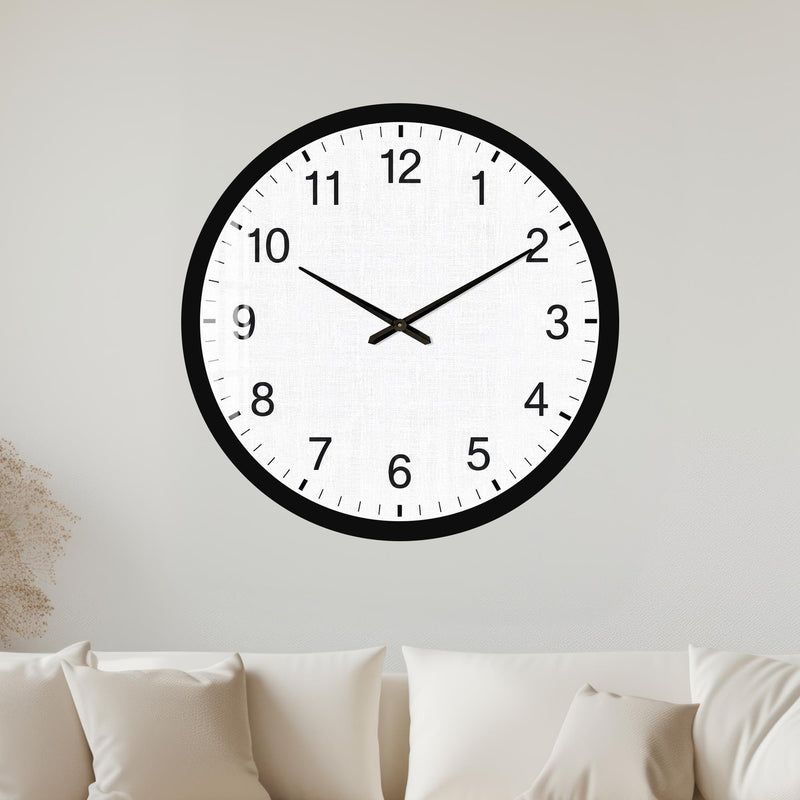 Minimal Beyaz Rakamlı Saat Cam Duvar Saati