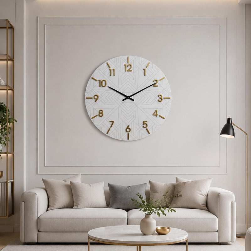 Art Deco Rakam Cam Duvar Saati