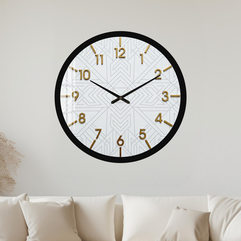Art Deco Rakam Cam Duvar Saati
