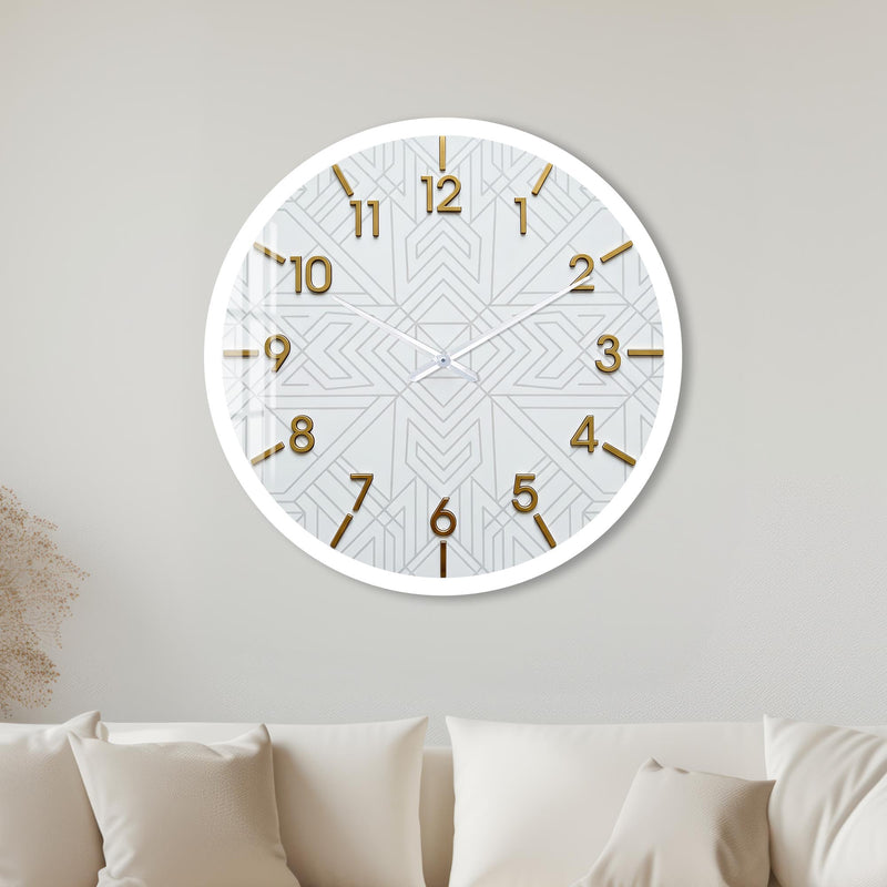 Art Deco Rakam Cam Duvar Saati