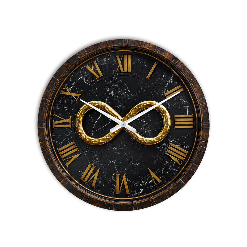 Altın Sonsuzluk Simgesi Cam Duvar Saati