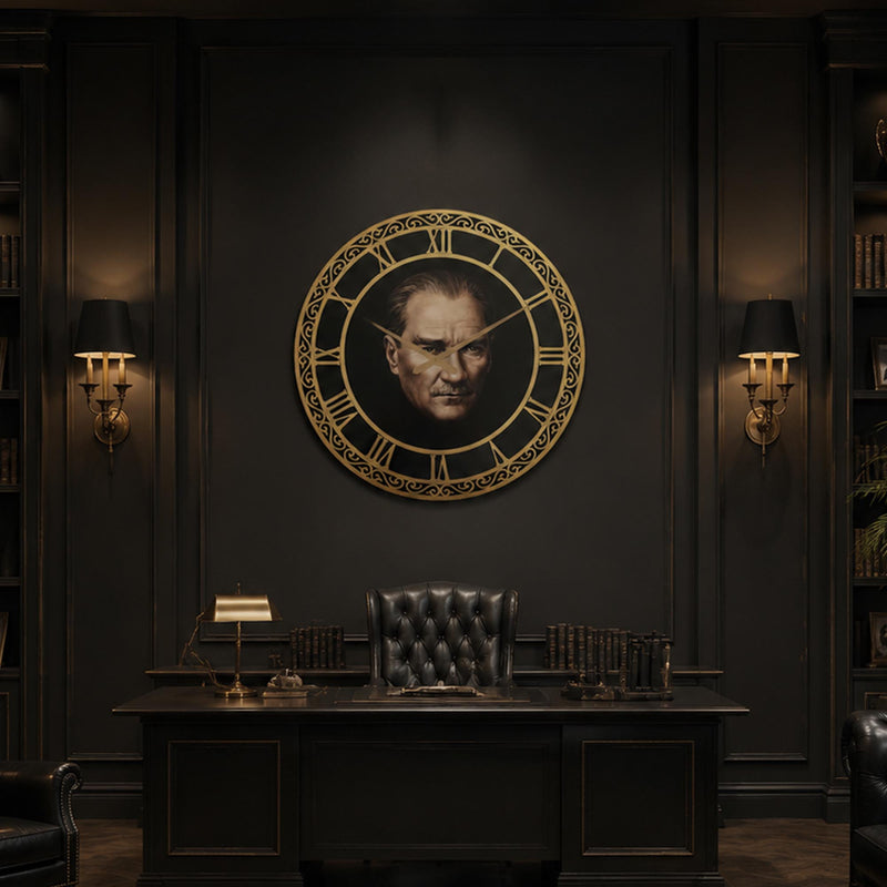Atatürk Komutan Cam Duvar Saati
