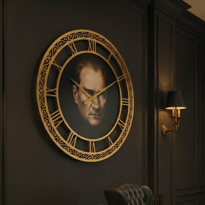 Atatürk Komutan Cam Duvar Saati