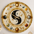 Kozmik Yin Yang Cam Duvar Saati