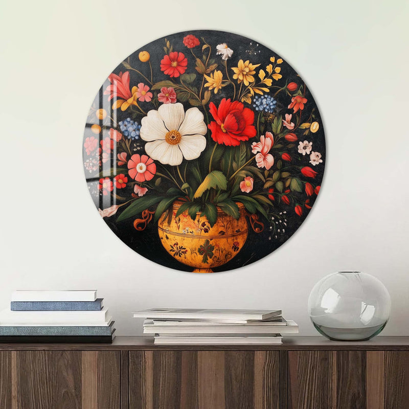 Floria Yuvarlak Cam Tablo – Cam Tablo