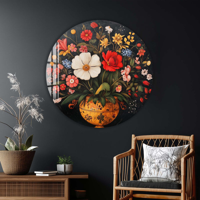 Floria Yuvarlak Cam Tablo – Cam Tablo