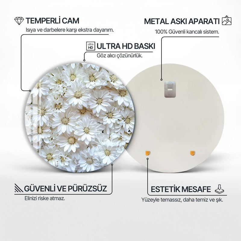 Fleurel Yuvarlak Cam Tablo – Cam Tablo
