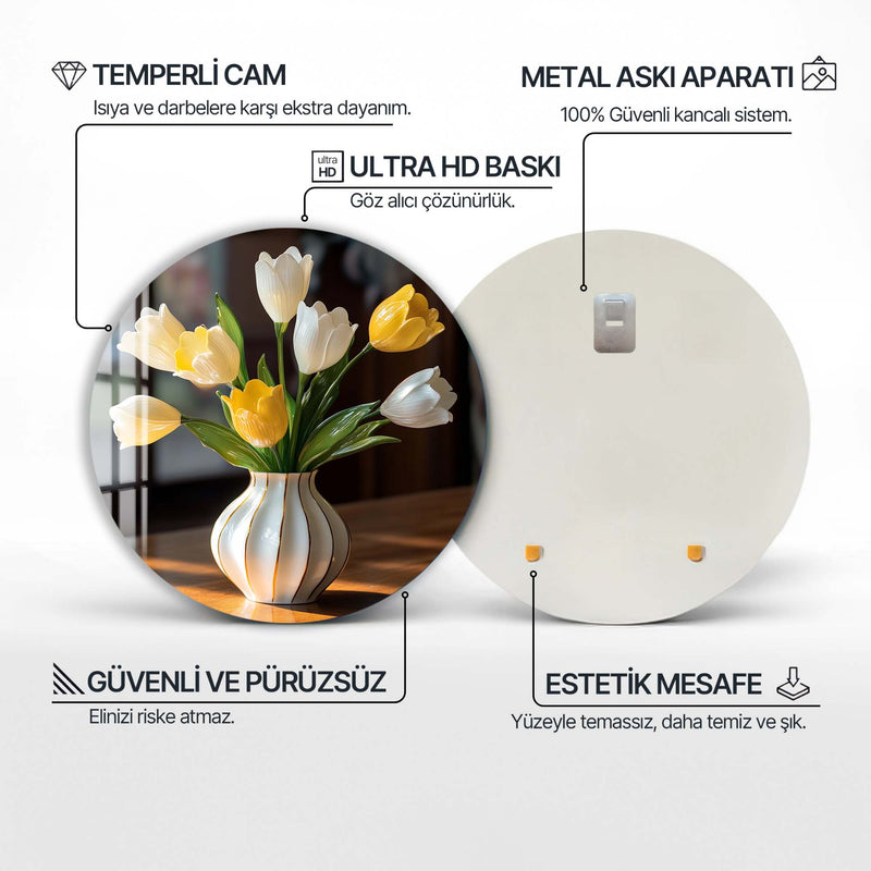 Linaria Yuvarlak Cam Tablo
