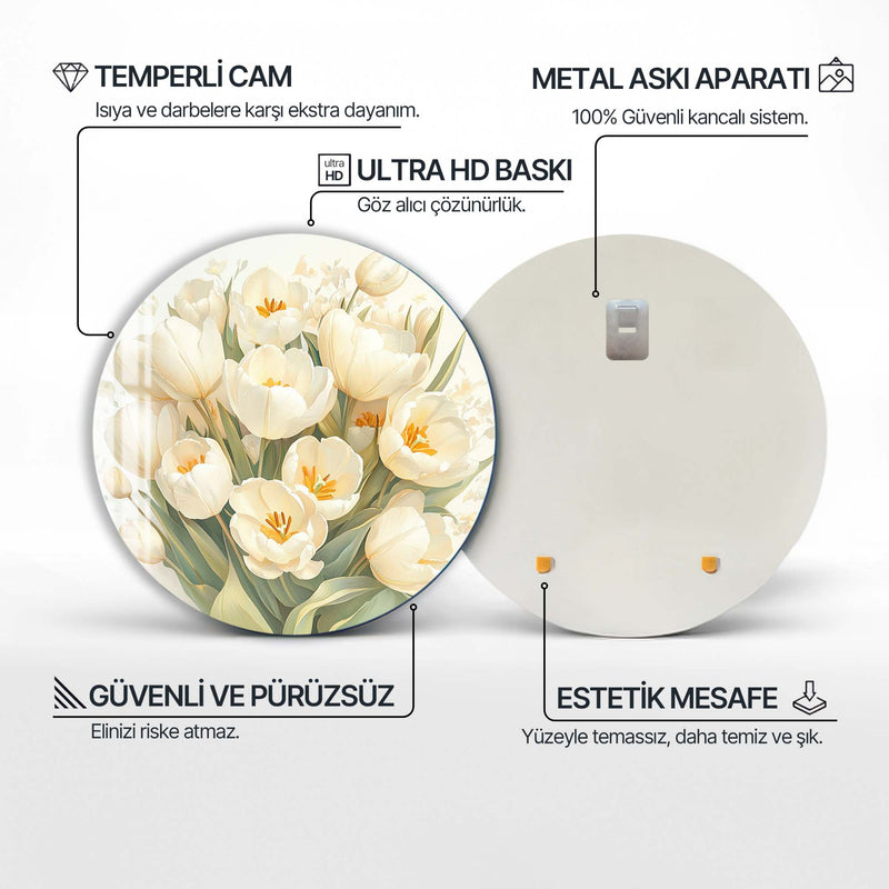Florée Yuvarlak Cam Tablo – Cam Tablo