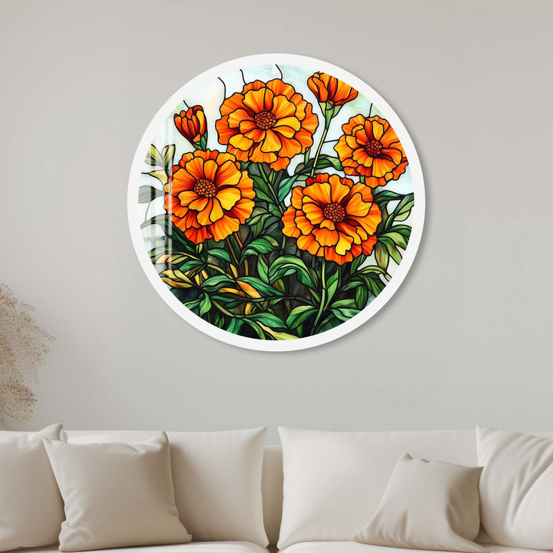 Yarose Yuvarlak Cam Tablo