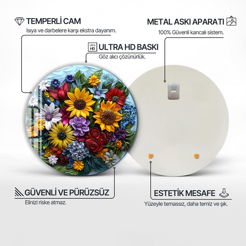Florinelle Yuvarlak Cam Tablo – Cam Tablo