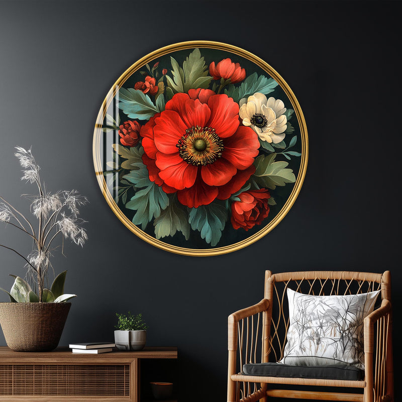 Floralis Yuvarlak Cam Tablo – Cam Tablo