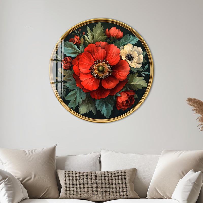 Floralis Yuvarlak Cam Tablo – Cam Tablo