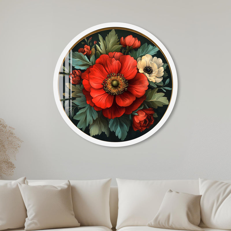 Floralis Yuvarlak Cam Tablo – Cam Tablo