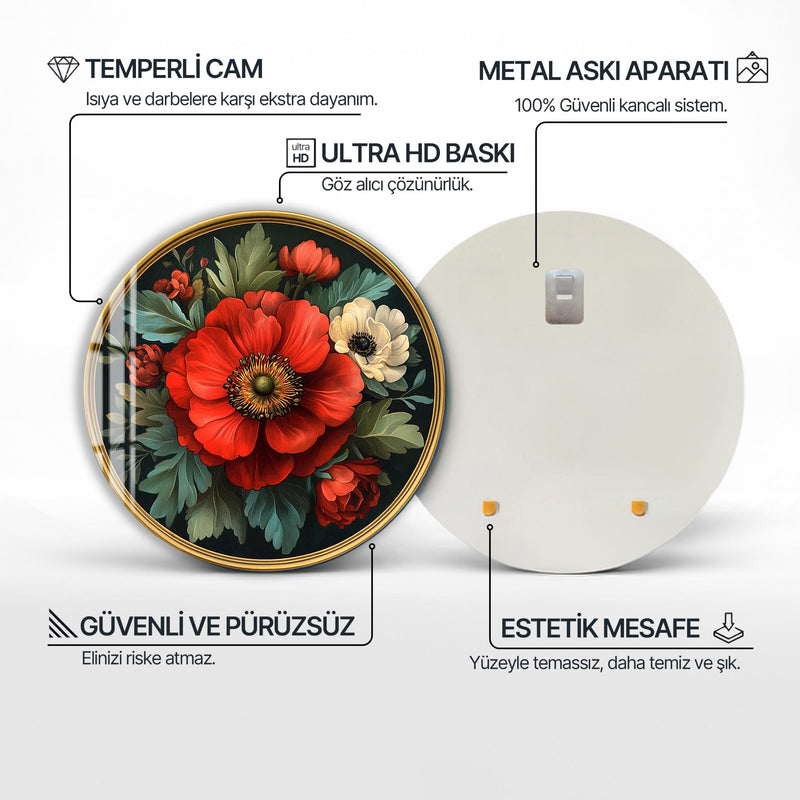Floralis Yuvarlak Cam Tablo – Cam Tablo