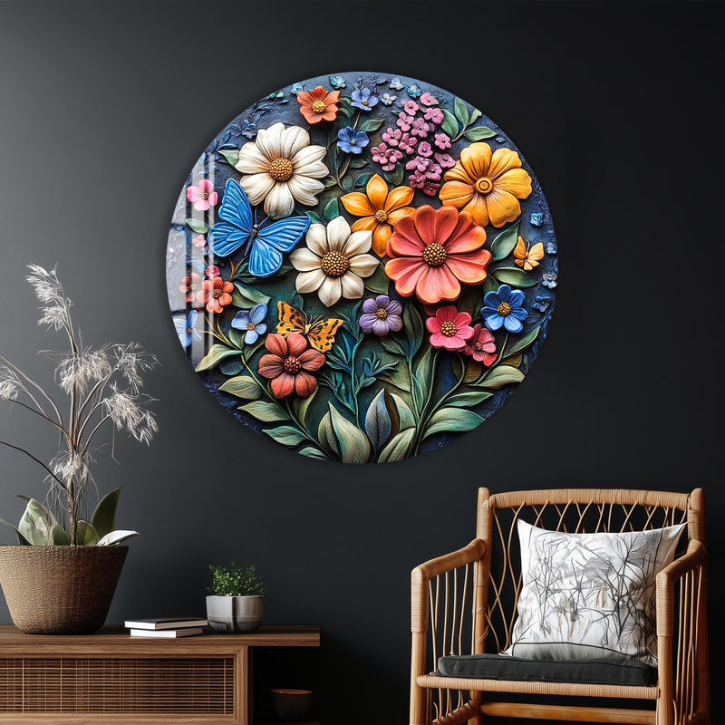 Floradine Yuvarlak Cam Tablo – Cam Tablo