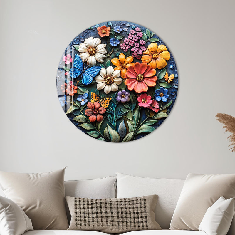 Floradine Yuvarlak Cam Tablo – Cam Tablo