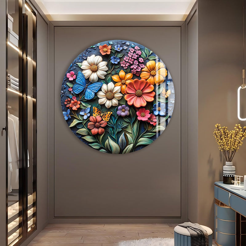 Floradine Yuvarlak Cam Tablo – Cam Tablo