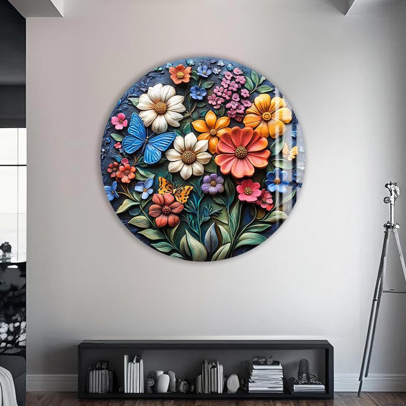 Floradine Yuvarlak Cam Tablo – Cam Tablo
