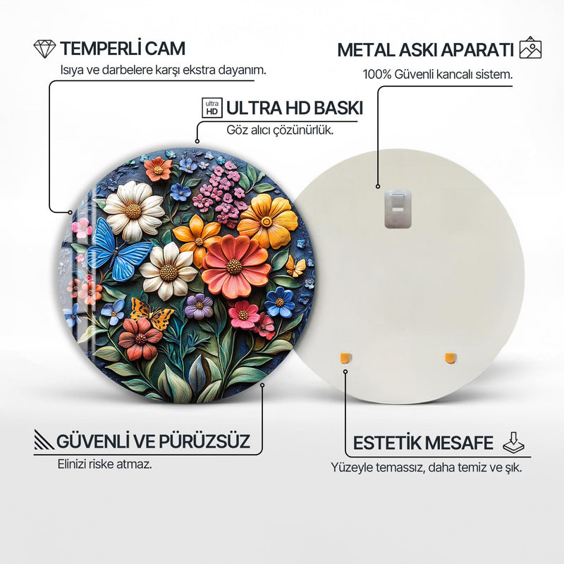 Floradine Yuvarlak Cam Tablo – Cam Tablo